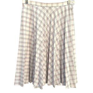 Joyce Sportswear Vintage 70s Womens Pleated Plaid Retro Mod Full Midi Skirt M